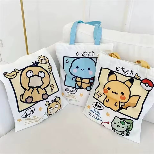Pokémon Canvas Shopping Bag – Reusable Eco Tote for Collectors
